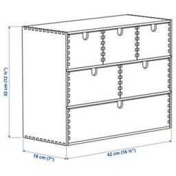 42X18X32 Cm Multi Use Mini Wooden Chest Of 6 Drawers - thumbnail 2