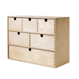 42X18X32 Cm Multi Use Mini Wooden Chest Of 6 Drawers - thumbnail 1