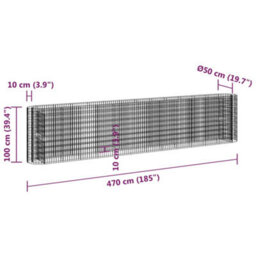 Berkfield Gabion Raised Bed Galvanised Iron 470X50X100 Cm - thumbnail 8