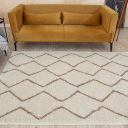 The Rugs Moroccan Shaggy Rugs And Runners Soft Fluffy Wavy Trellis Design High Pile Beige And Ivory Living Room Kitchen Hallway 830 - thumbnail 8