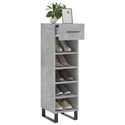 Berkfield Shoe Cabinet Concrete Grey 30X35X105 Cm Engineered Wood - thumbnail 4