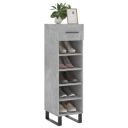 Berkfield Shoe Cabinet Concrete Grey 30X35X105 Cm Engineered Wood - thumbnail 3
