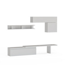 Decorotika Faro Moduler Modern Tv Unit Wall Mount Customizable Layout High Gloss White - thumbnail 4