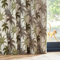 Wylder Galapagos Jacquard Room Darkening Eyelet Curtain Pair Green (W)168Cm X (D)183Cm - thumbnail 3
