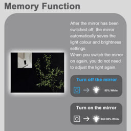 Sline 800X600mm Rectangular Led Bathroom Mirror 6000K Cold White Light Touch Control With Memory Function - thumbnail 4