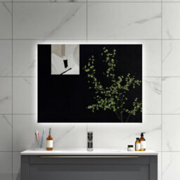 Sline 800X600mm Rectangular Led Bathroom Mirror 6000K Cold White Light Touch Control With Memory Function