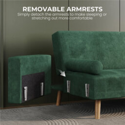 Yaheetech Modern Corduroy Sofa Bed 3 Seater Click Clack Sofa Settee Recliner Couch, Green - thumbnail 5