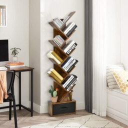 Costway 59 Inch Tree Bookshelf Free-Standing Bookcase With 10 Shelves - thumbnail 4
