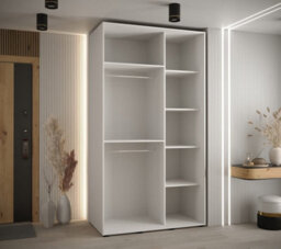 Arte Sapporo Ii Clean White Matt Mirrored Sliding Door Wardrobe -  Space-Saving Storage Solution (H)2050mm (W)1300mm (D)600mm - thumbnail 4