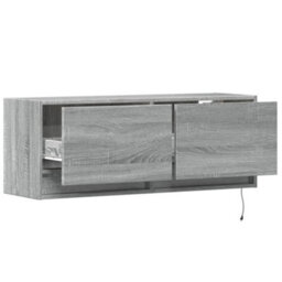 Berkfield Tv Wall Cabinet With Led Lights Grey Sonoma 100X31X35 Cm - thumbnail 9