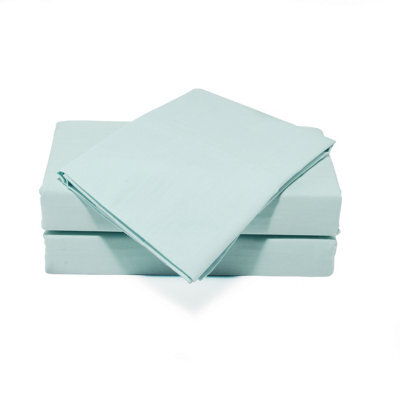 Percale Duck Egg Pack Of Two Envelope End 180 Thread Count Pillowcases