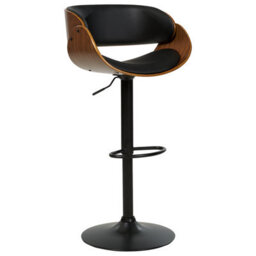 Beliani Set Of 2 Bar Chairs Baku Ii Faux Leather Swivel Black - thumbnail 5