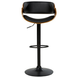 Beliani Set Of 2 Bar Chairs Baku Ii Faux Leather Swivel Black - thumbnail 6