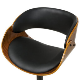 Beliani Set Of 2 Bar Chairs Baku Ii Faux Leather Swivel Black - thumbnail 9