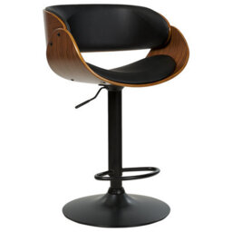 Beliani Set Of 2 Bar Chairs Baku Ii Faux Leather Swivel Black - thumbnail 7