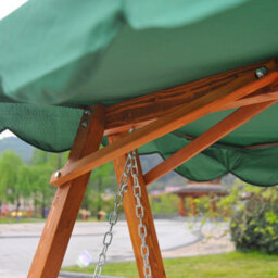 Outsunny 3 Seater Garden Swing Seat With Canopy, Green - thumbnail 9