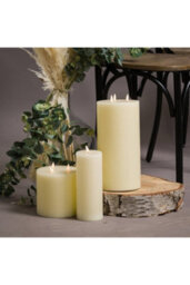 Luxe Collection Natural Glow 3X8 Led Cream Wax Candle Set - thumbnail 4