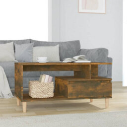 Vidaxl Coffee Table Smoked Oak 90X49X45 Cm Engineered Wood - thumbnail 1