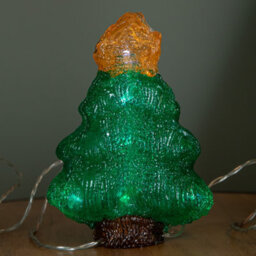 Samuel Alexander 12Cm Set Of 5 Battery Operated Light Up Christmas Tree Ornaments With 50 Cool White Leds - thumbnail 6