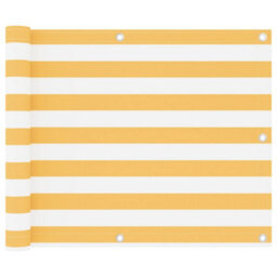 Berkfield Balcony Screen White And Yellow 75X400 Cm Oxford Fabric - thumbnail 1