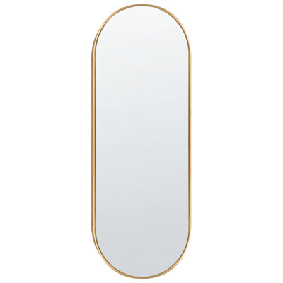 Beliani Wall Mirror Azeville 46 Cm 122 Cm Metal Gold - image 1