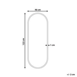 Beliani Wall Mirror Azeville 46 Cm 122 Cm Metal Gold - thumbnail 3