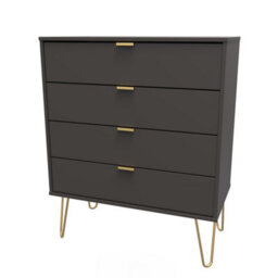 Honshu 4 Drawer Chest Of Drawers In Graphite (Ready Assembled) - thumbnail 3