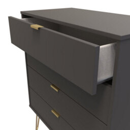 Honshu 4 Drawer Chest Of Drawers In Graphite (Ready Assembled) - thumbnail 5