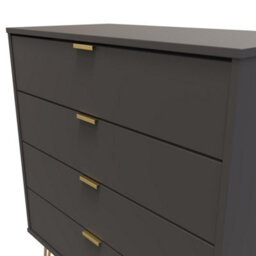 Honshu 4 Drawer Chest Of Drawers In Graphite (Ready Assembled) - thumbnail 4