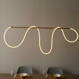 Luminosa Lighting Luminosa Attalea Modern Designer Bar Style Led Pendant Light Flexible Silcon Tube Satin Gold Finish - thumbnail 5