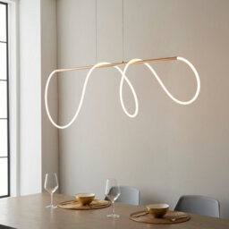 Luminosa Lighting Luminosa Attalea Modern Designer Bar Style Led Pendant Light Flexible Silcon Tube Satin Gold Finish - thumbnail 4