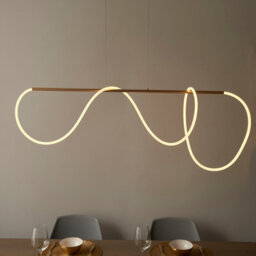 Luminosa Lighting Luminosa Attalea Modern Designer Bar Style Led Pendant Light Flexible Silcon Tube Satin Gold Finish