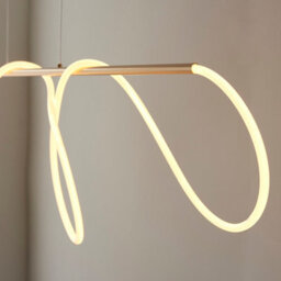 Luminosa Lighting Luminosa Attalea Modern Designer Bar Style Led Pendant Light Flexible Silcon Tube Satin Gold Finish - thumbnail 7