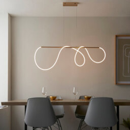 Luminosa Lighting Luminosa Attalea Modern Designer Bar Style Led Pendant Light Flexible Silcon Tube Satin Gold Finish - thumbnail 3