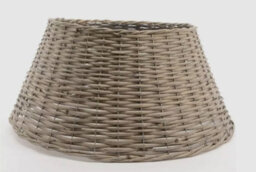 Round Wicker Christmas Xmas Tree Skirt Grey - 70Cm X 28Cm