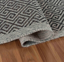 Modern Harper Greek Key Design Outdoor-Indoor Rugs Dark Grey 50X80 Cm - thumbnail 4