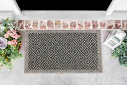 Modern Harper Greek Key Design Outdoor-Indoor Rugs Dark Grey 50X80 Cm - thumbnail 1