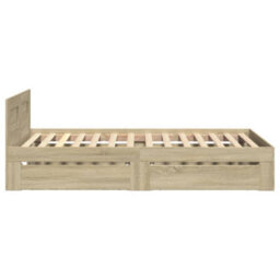 Walplus Bed Frame With Headboard Without Mattress Sonoma Oak 100X200 Cm - thumbnail 6