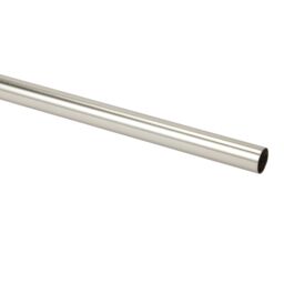 GoodHome Athens Satin Grey Nickel Effect Curtain Pole, (L)1.5M (Dia)19mm - thumbnail 2