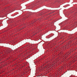 Red Outdoor Rug, Geometric Stain-Resistant Rug For Patio Decks Garden Balcony, Modern Outdoor Area Rug-120Cm (Circle) - thumbnail 2