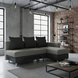Tom M Corner Sofa Bed For Living Room Chipboard Frame Hr Foam Bonell Spring Wooden Base 215X133X95Cm Grey And Graphite Right - thumbnail 2