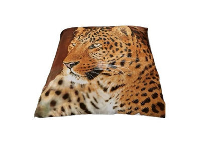 3D Wildlife Animals Printed Designs Luxurious Super Soft Blanket For Sofa Warm & Cozy Throws Faux Fur Reversible Leopard 150 X 200 - image 1
