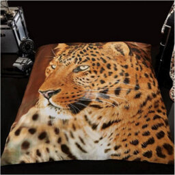 3D Wildlife Animals Printed Designs Luxurious Super Soft Blanket For Sofa Warm & Cozy Throws Faux Fur Reversible Leopard 150 X 200 - thumbnail 2