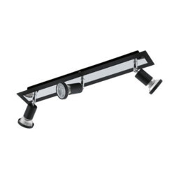 Stylish Black Chrome 3-Head Wall And Ceiling Spot Light With Gu10 Bulbs - thumbnail 1