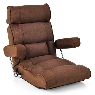 Gainoom Folding Sofa Chair Ergonomic Floor Lounger Sofa W/ 6 Stepless Adjustment Back - image 1