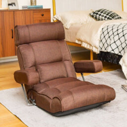 Gainoom Folding Sofa Chair Ergonomic Floor Lounger Sofa W/ 6 Stepless Adjustment Back - thumbnail 4