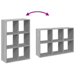 Vidaxl Room Divider Bookcase Grey Sonoma 69.5X29X103.5 Cm Engineered Wood - thumbnail 8