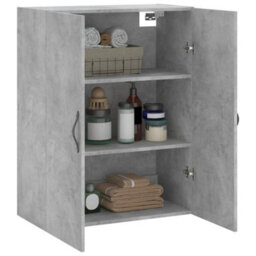 Berkfield Wall Mounted Cabinet Concrete Grey 69.5X34X90 Cm Engineered Wood - thumbnail 5