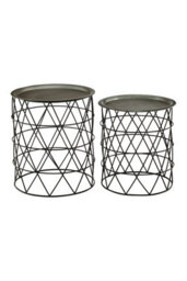 Orsina Set Of Two Templar Zinc And Black Iron Tables - thumbnail 3