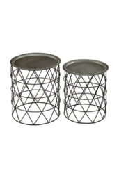 Orsina Set Of Two Templar Zinc And Black Iron Tables - thumbnail 2